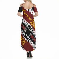 Personalised Papua New Guinea Bird Drum Summer Maxi Dress Papuan Batik Motif