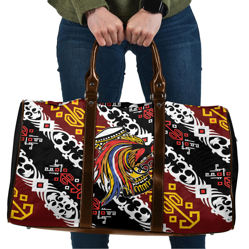 Papua New Guinea Bird Drum Travel Bag Papuan Batik Motif