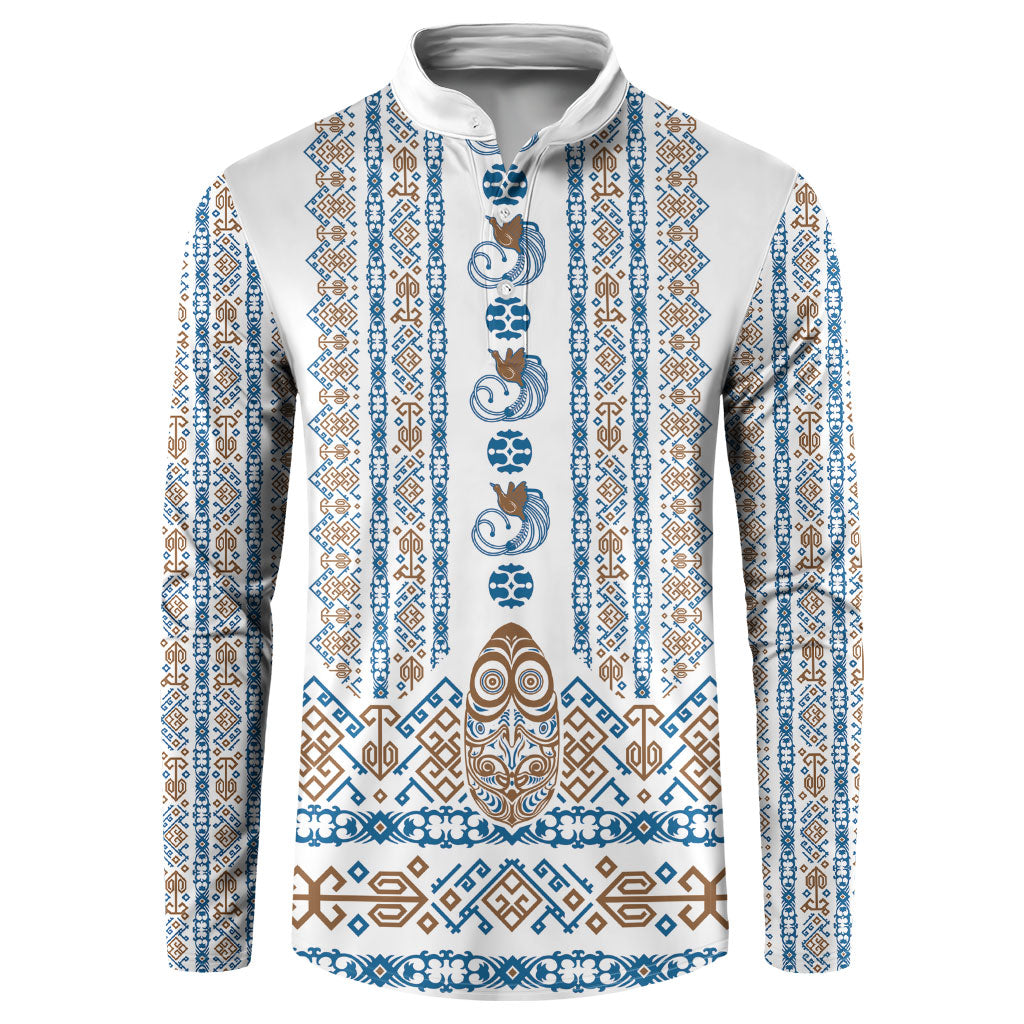 Personalised Papua New Guinea Bird Ethnic Button Sweatshirt Papuan Batik Inspired Pattern