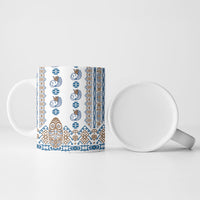 Papua New Guinea Bird Ethnic Ceramic Mug Papuan Batik Inspired Pattern