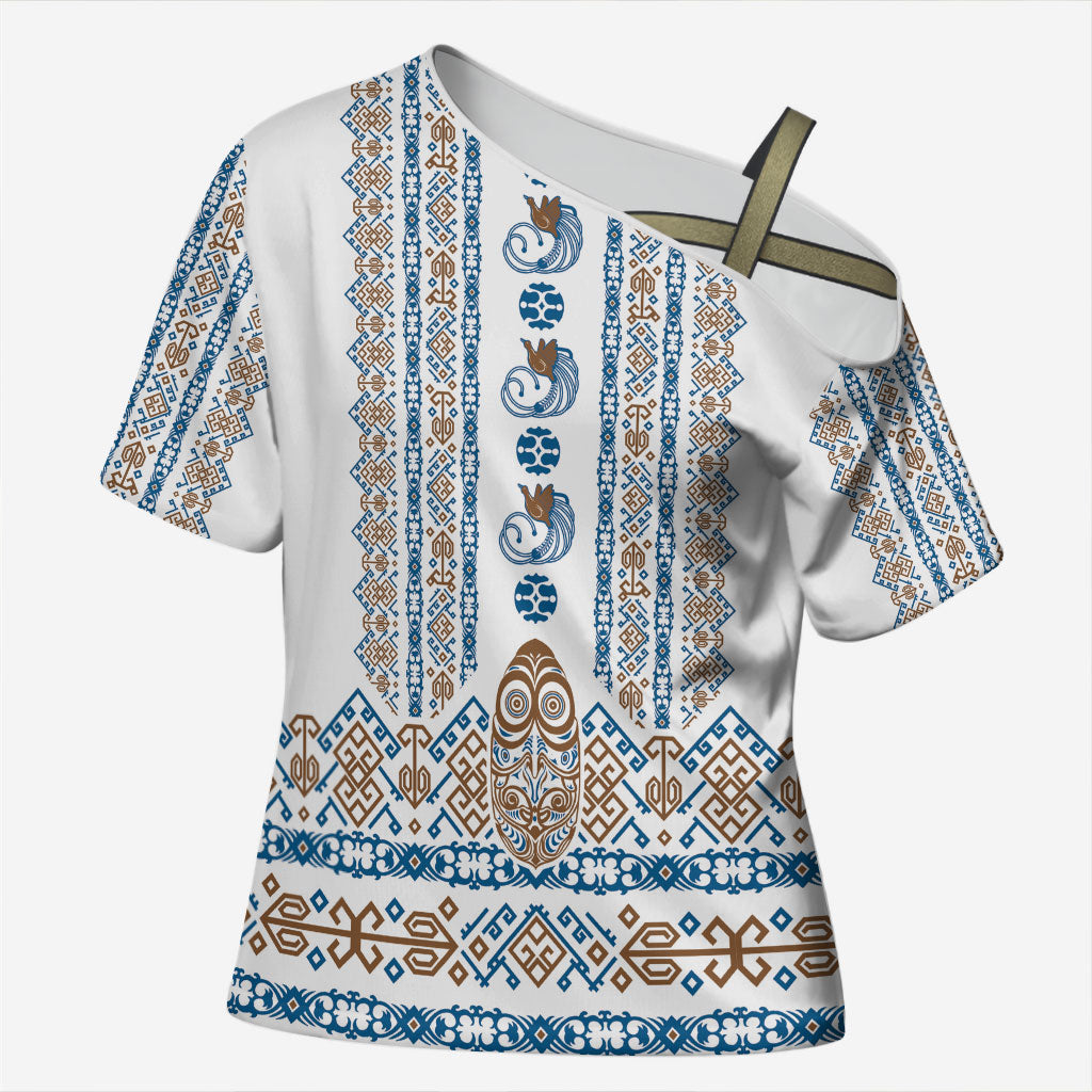 Personalised Papua New Guinea Bird Ethnic Cross Shoulder Shirt Papuan Batik Inspired Pattern