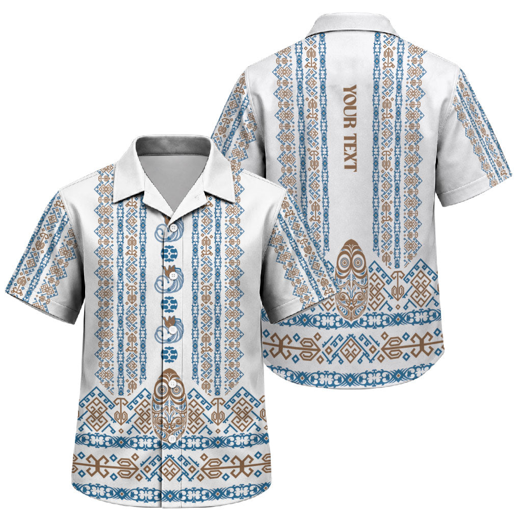 Personalised Papua New Guinea Bird Ethnic Family Matching Off Shoulder Short Dress and Hawaiian Shirt Papuan Batik Inspired Pattern