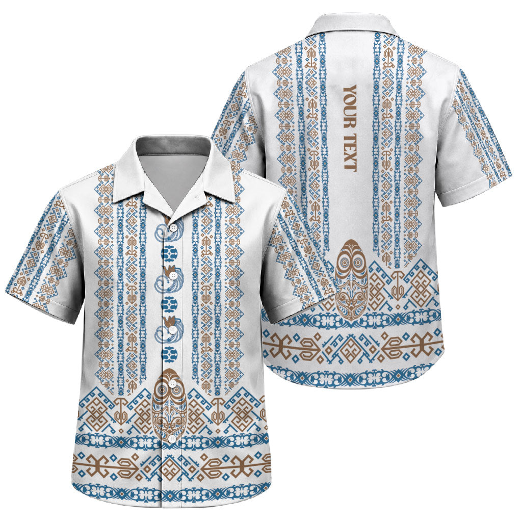 Personalised Papua New Guinea Bird Ethnic Family Matching Short Sleeve Bodycon Dress and Hawaiian Shirt Papuan Batik Inspired Pattern LT9 Son's Shirt White - Polynesian Pride