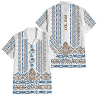Personalised Papua New Guinea Bird Ethnic Family Matching Tank Maxi Dress and Hawaiian Shirt Papuan Batik Inspired Pattern LT9 Dad's Shirt - Short Sleeve White - Polynesian Pride