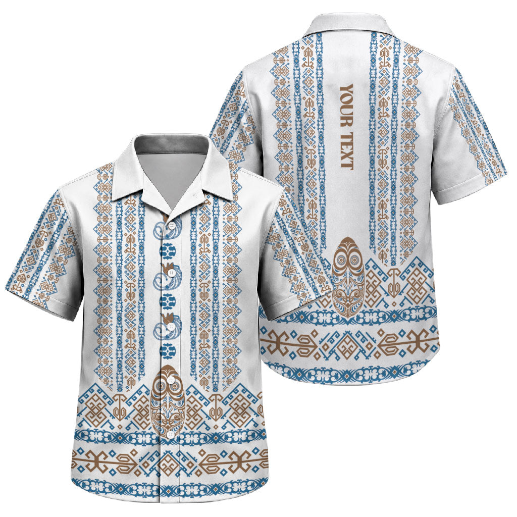 Personalised Papua New Guinea Bird Ethnic Family Matching Tank Maxi Dress and Hawaiian Shirt Papuan Batik Inspired Pattern LT9 Son's Shirt White - Polynesian Pride