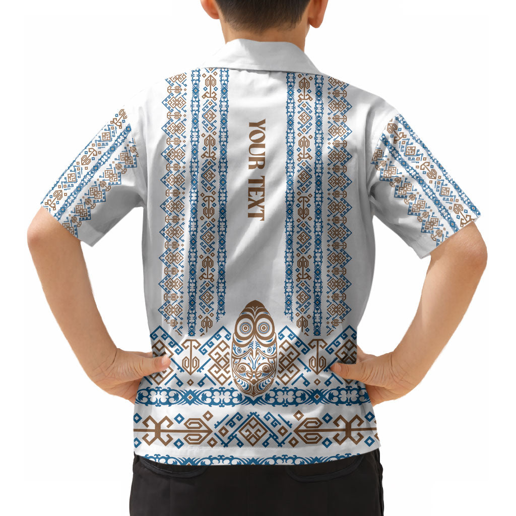 Personalised Papua New Guinea Bird Ethnic Kid Hawaiian Shirt Papuan Batik Inspired Pattern