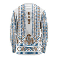 Personalised Papua New Guinea Bird Ethnic Long Sleeve Shirt Papuan Batik Inspired Pattern