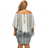 Personalised Papua New Guinea Bird Ethnic Off Shoulder Short Dress Papuan Batik Inspired Pattern