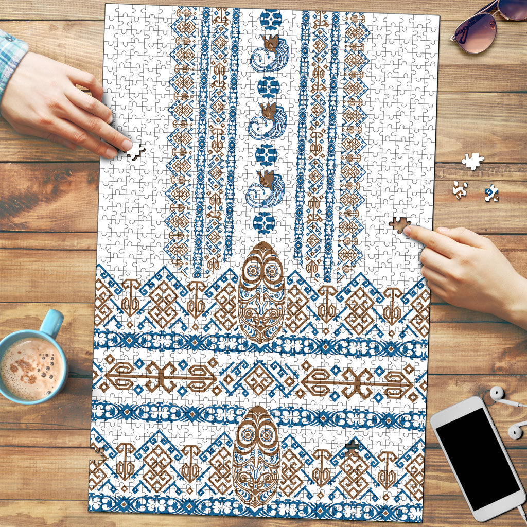 Papua New Guinea Bird Ethnic Puzzle Papuan Batik Inspired Pattern