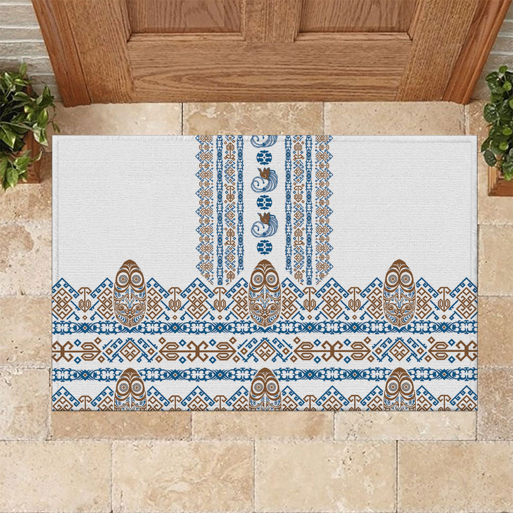 Papua New Guinea Bird Ethnic Rubber Doormat Papuan Batik Inspired Pattern