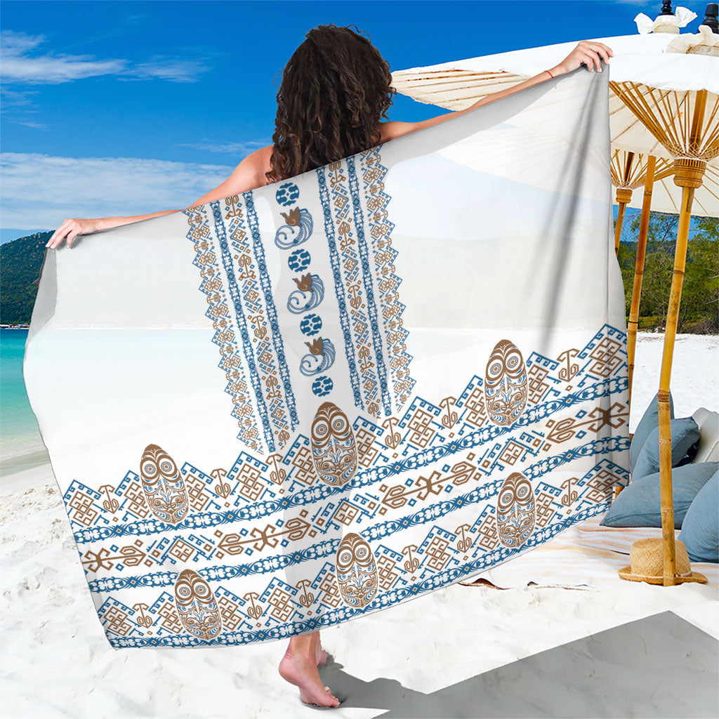 Papua New Guinea Bird Ethnic Sarong Papuan Batik Inspired Pattern LT9 One Size 44 x 66 inches White - Polynesian Pride