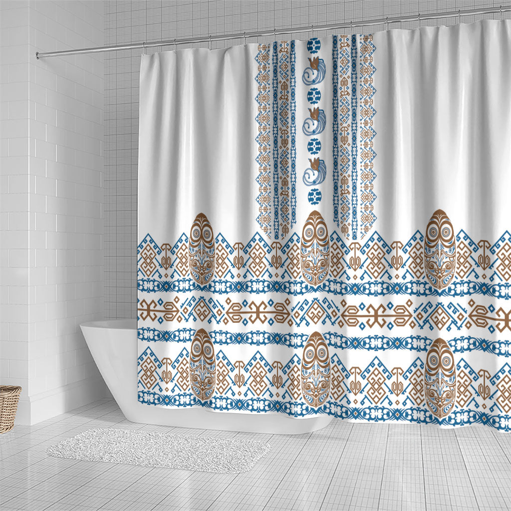Papua New Guinea Bird Ethnic Shower Curtain Papuan Batik Inspired Pattern