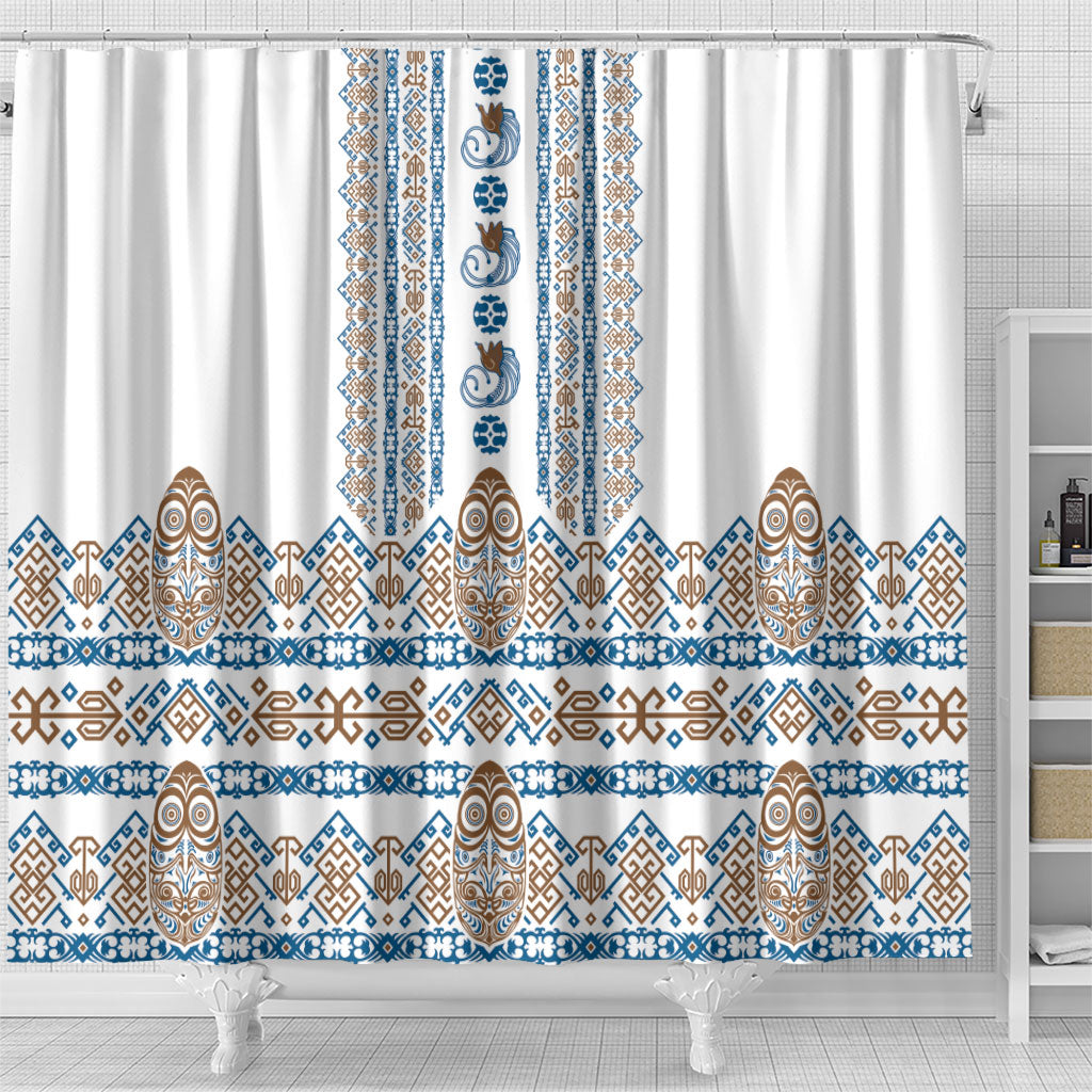 Papua New Guinea Bird Ethnic Shower Curtain Papuan Batik Inspired Pattern