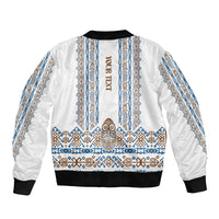 Personalised Papua New Guinea Bird Ethnic Sleeve Zip Bomber Jacket Papuan Batik Inspired Pattern
