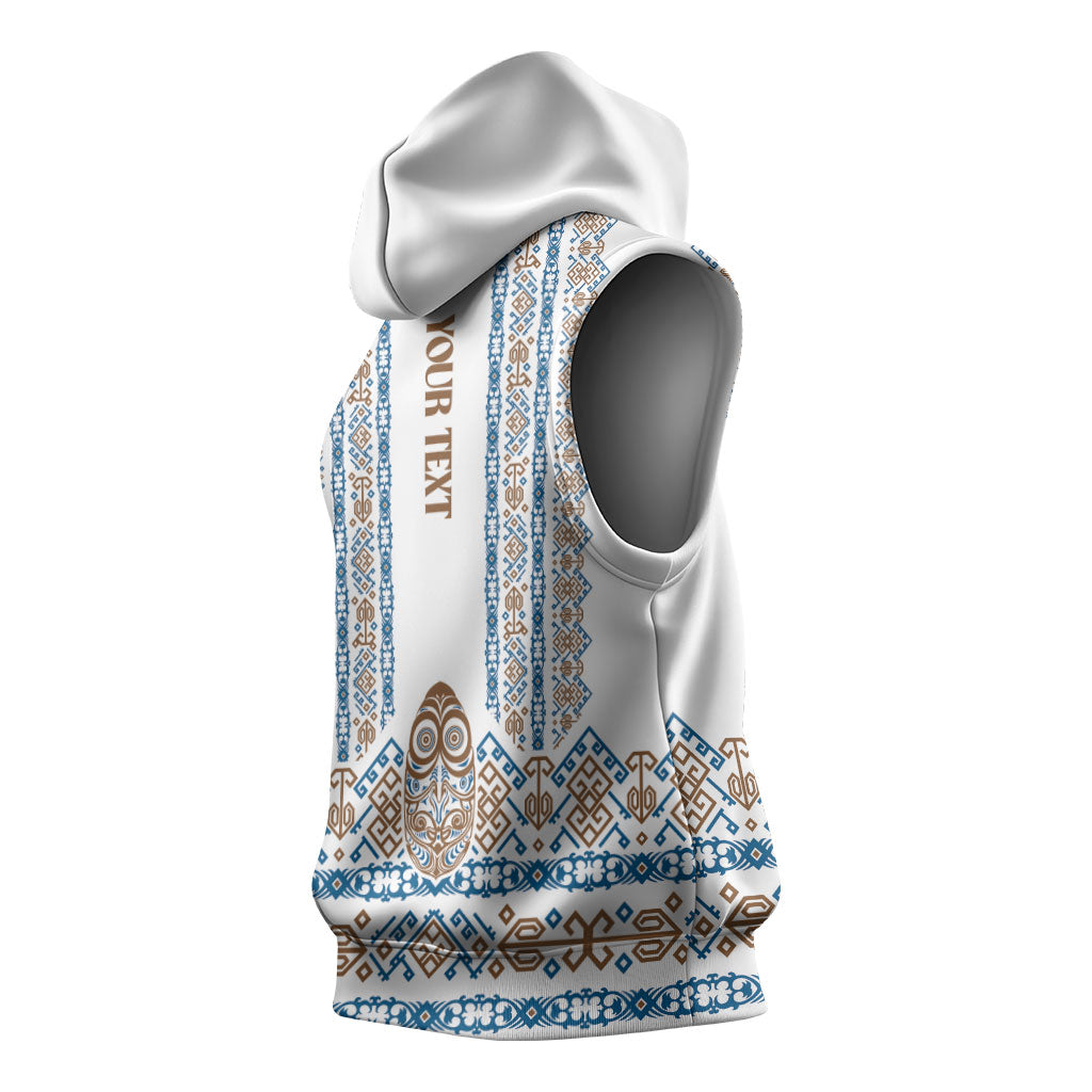 Personalised Papua New Guinea Bird Ethnic Sleeveless Hoodie Papuan Batik Inspired Pattern
