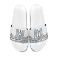 Papua New Guinea Bird Ethnic Slide Sandals Papuan Batik Inspired Pattern