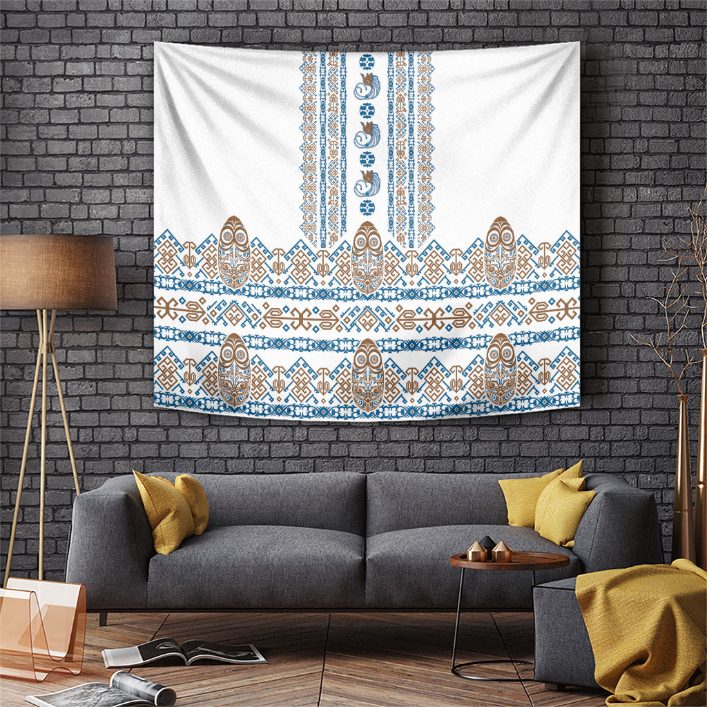 Papua New Guinea Bird Ethnic Tapestry Papuan Batik Inspired Pattern LT9 White - Polynesian Pride