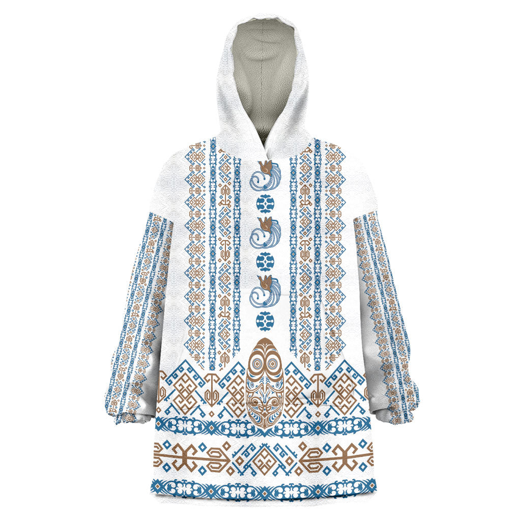Personalised Papua New Guinea Bird Ethnic Wearable Blanket Hoodie Papuan Batik Inspired Pattern