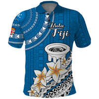 Bula Fiji Polo Shirt Kava Bowl Tapa Tribal LT9 Blue - Polynesian Pride