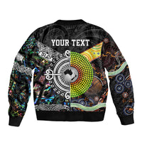 New Zealand and Australia Bomber Jacket Maori Mix Aboriginal Art Style