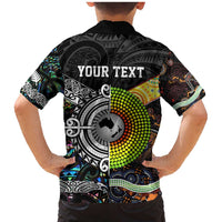 New Zealand and Australia Family Matching Mermaid Dress and Hawaiian Shirt Maori Mix Aboriginal Art Style