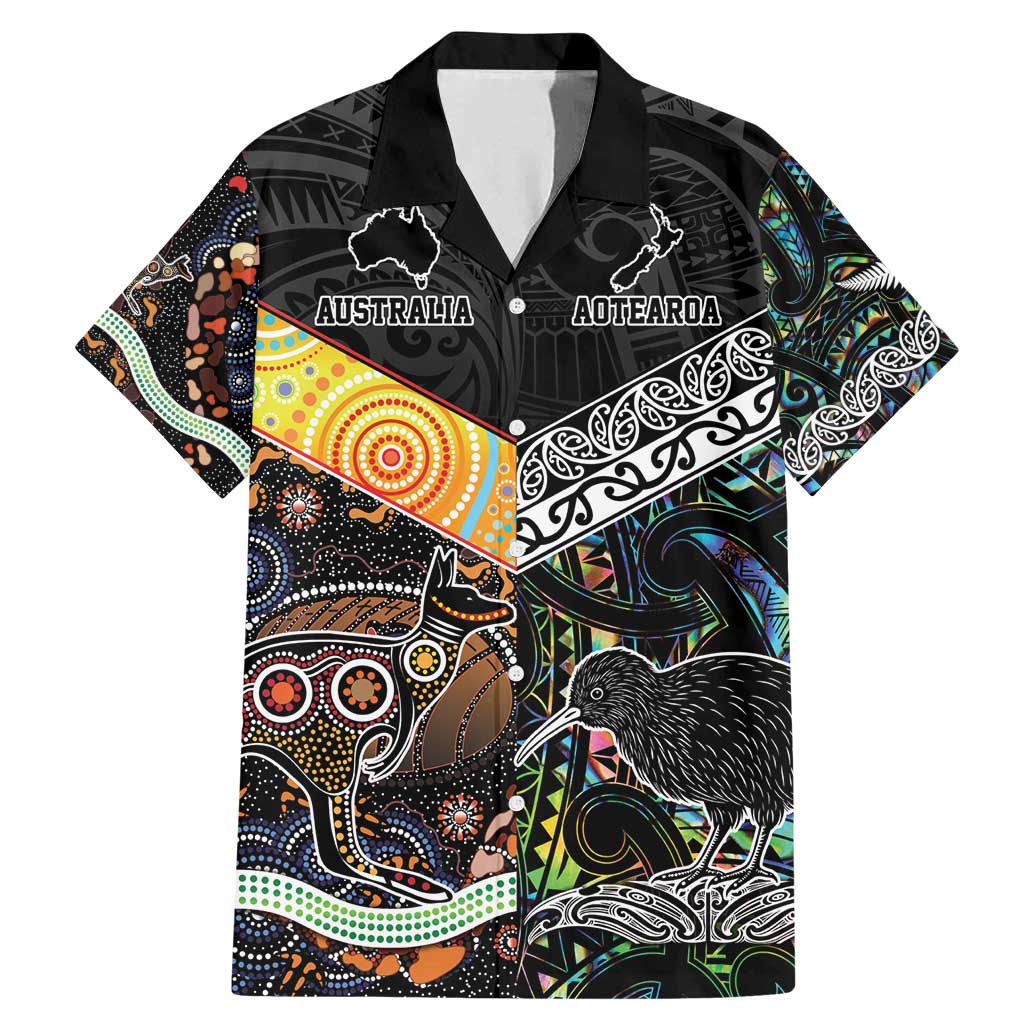 New Zealand and Australia Family Matching Mermaid Dress and Hawaiian Shirt Maori Mix Aboriginal Art Style