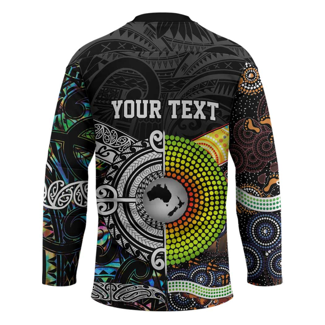 Australia New Zealand Personalised Hockey Jersey Maori Aboriginal Art Style - Polynesian Pride