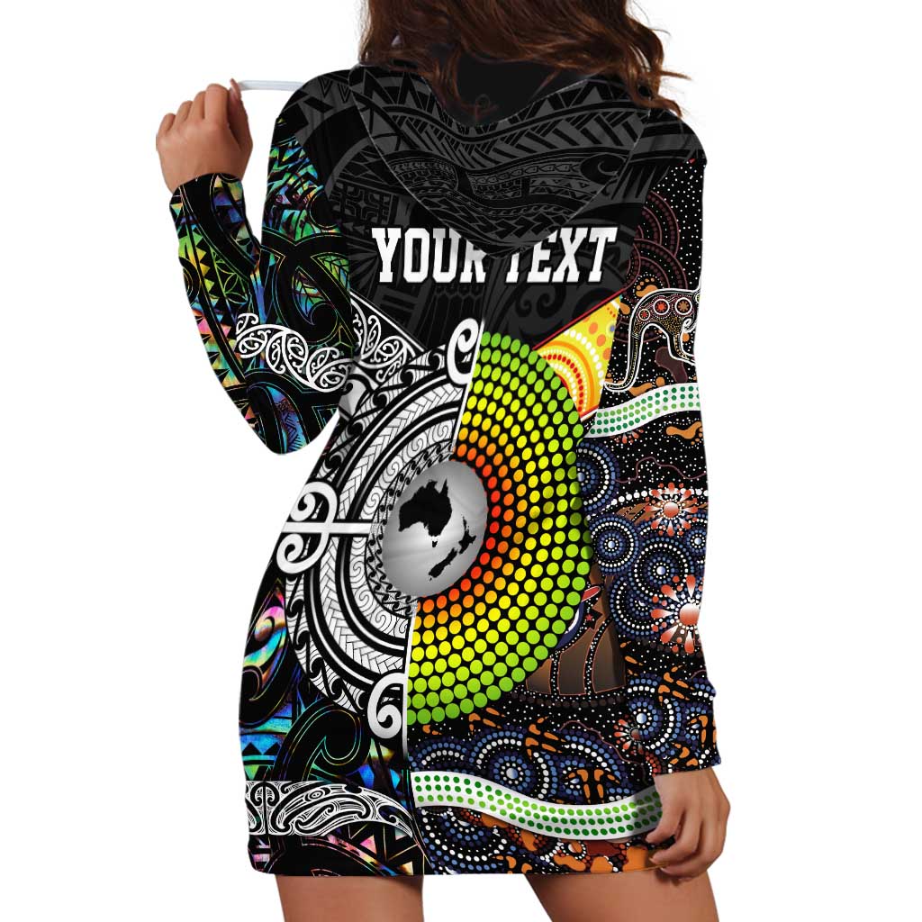 New Zealand and Australia Hoodie Dress Maori Mix Aboriginal Art Style