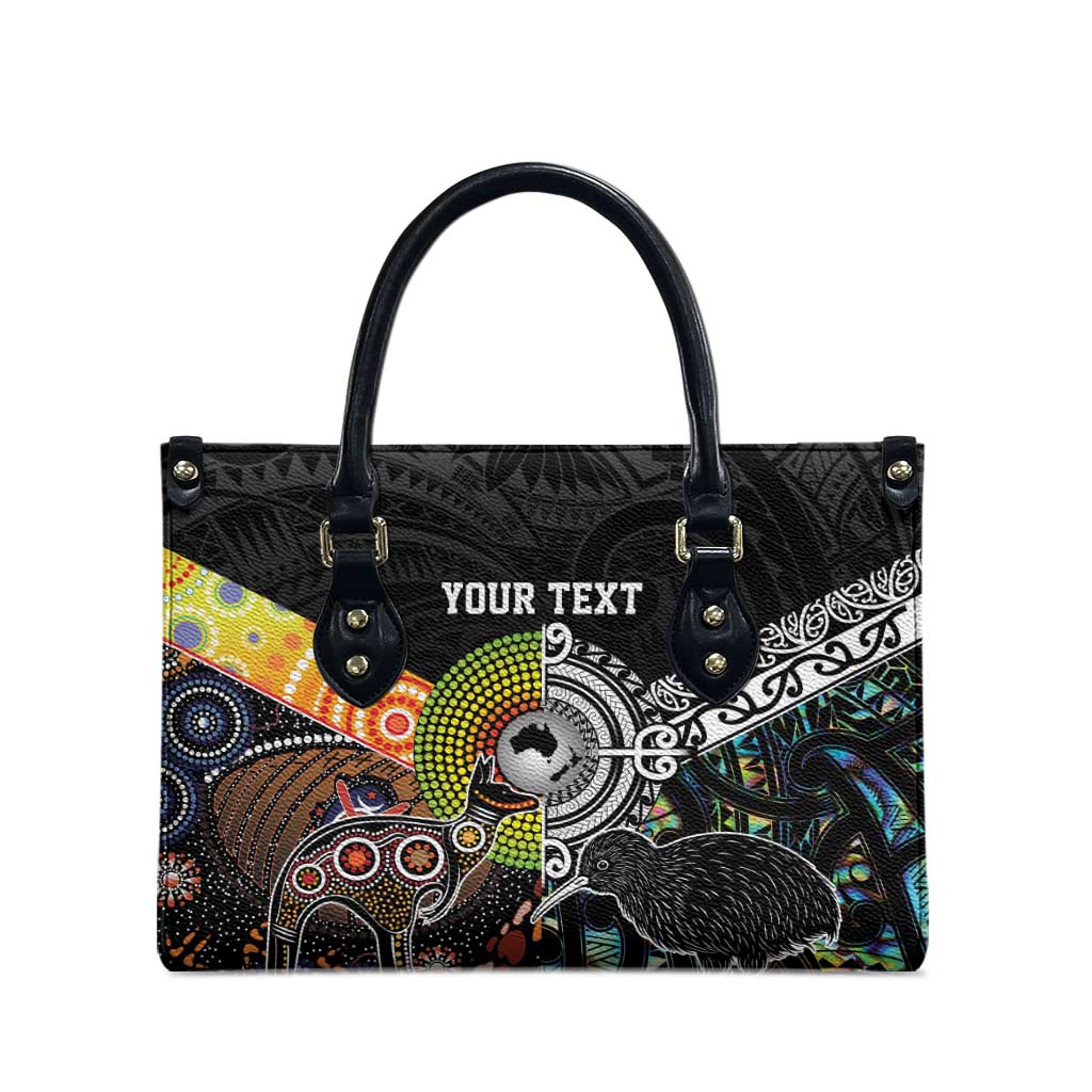 Australia New Zealand Personalised Leather Bag Maori Aboriginal Art Style - Polynesian Pride