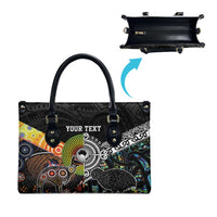 Australia New Zealand Personalised Leather Bag Maori Aboriginal Art Style - Polynesian Pride