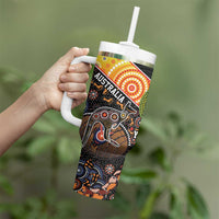 Personalised New Zealand and Australia Tumbler With Handle Maori Mix Aboriginal Art Style LT9 - Polynesian Pride