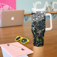 Personalised New Zealand and Australia Tumbler With Handle Maori Mix Aboriginal Art Style LT9 - Polynesian Pride