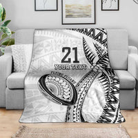 Custom Fiji Rugby Pacific Blanket Polynesian Palm Tattoo