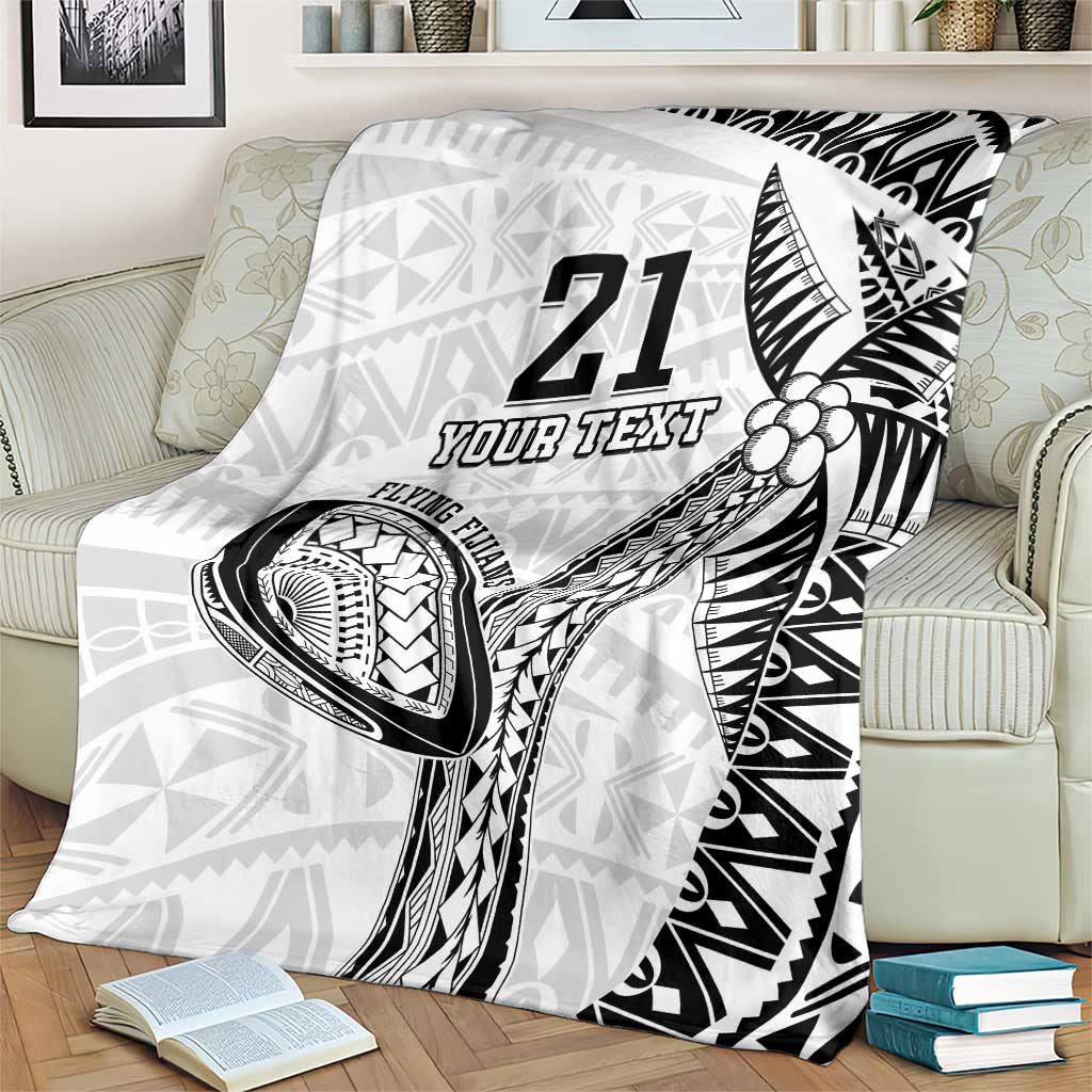Custom Fiji Rugby Pacific Blanket Polynesian Palm Tattoo