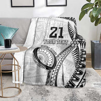 Custom Fiji Rugby Pacific Blanket Polynesian Palm Tattoo
