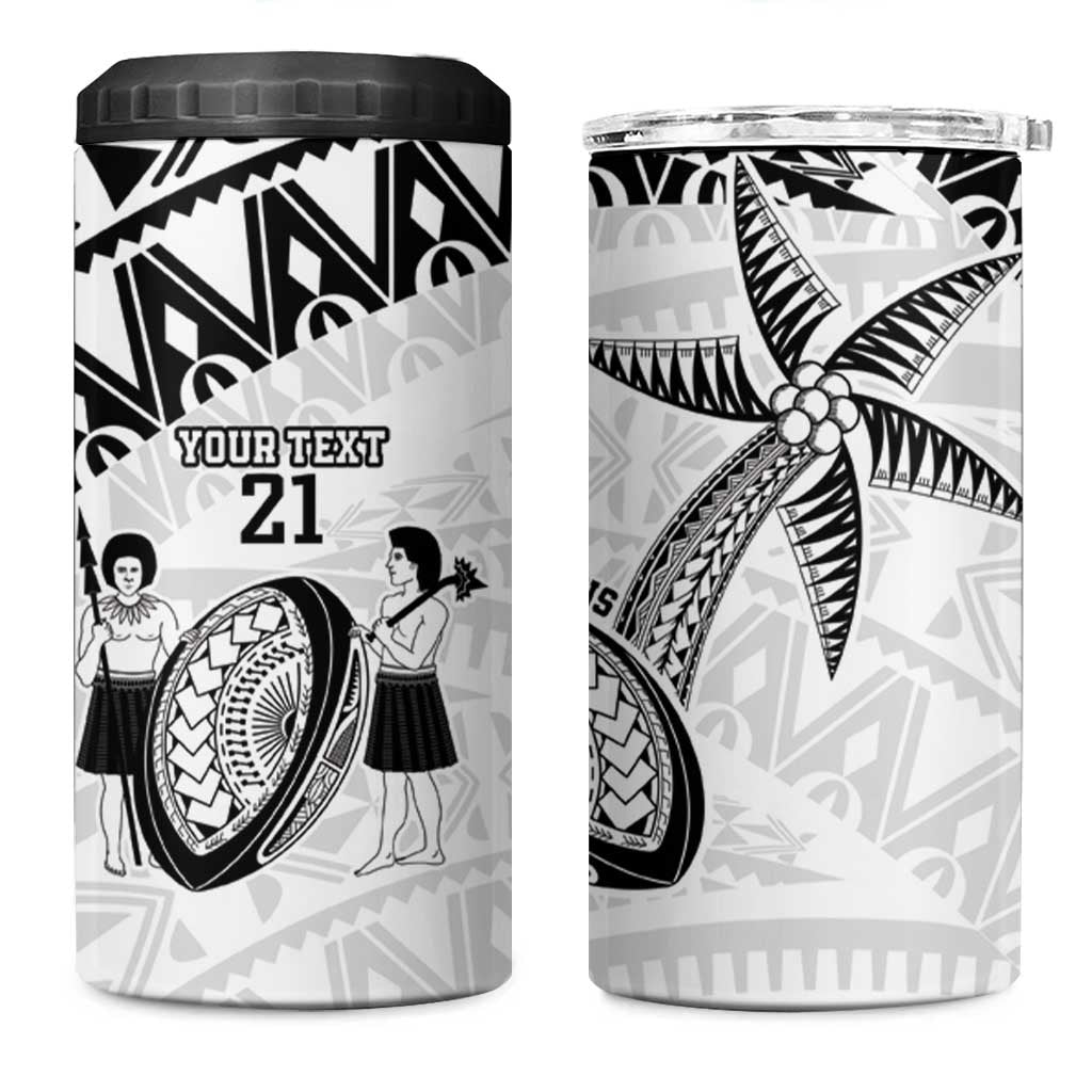 Custom Fiji Rugby Pacific 4 in 1 Can Cooler Tumbler Polynesian Palm Tattoo LT9 One Size: 16 oz White - Polynesian Pride