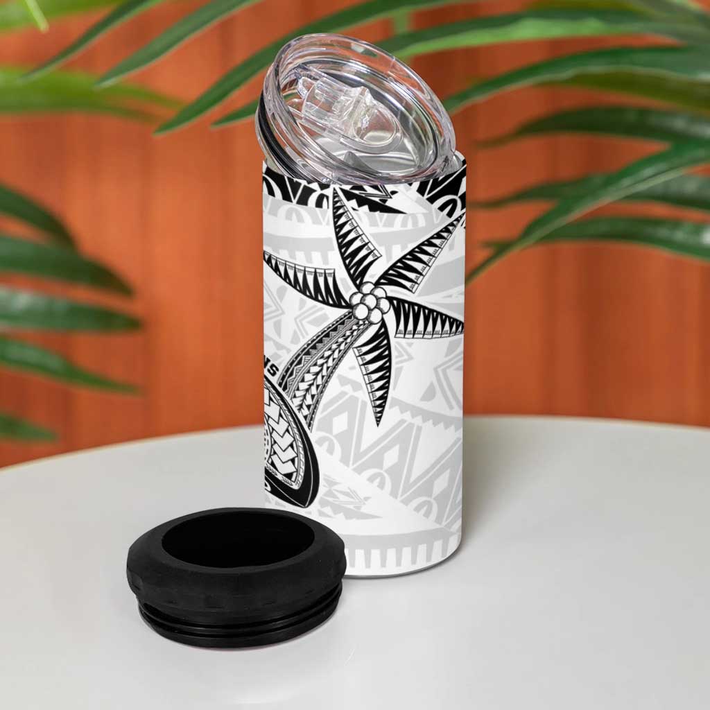 Custom Fiji Rugby Pacific 4 in 1 Can Cooler Tumbler Polynesian Palm Tattoo LT9 - Polynesian Pride