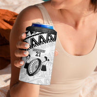 Custom Fiji Rugby Pacific 4 in 1 Can Cooler Tumbler Polynesian Palm Tattoo LT9 - Polynesian Pride