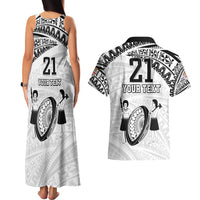 Custom Fiji Rugby Pacific Couples Matching Tank Maxi Dress and Hawaiian Shirt Polynesian Palm Tattoo LT9 - Polynesian Pride