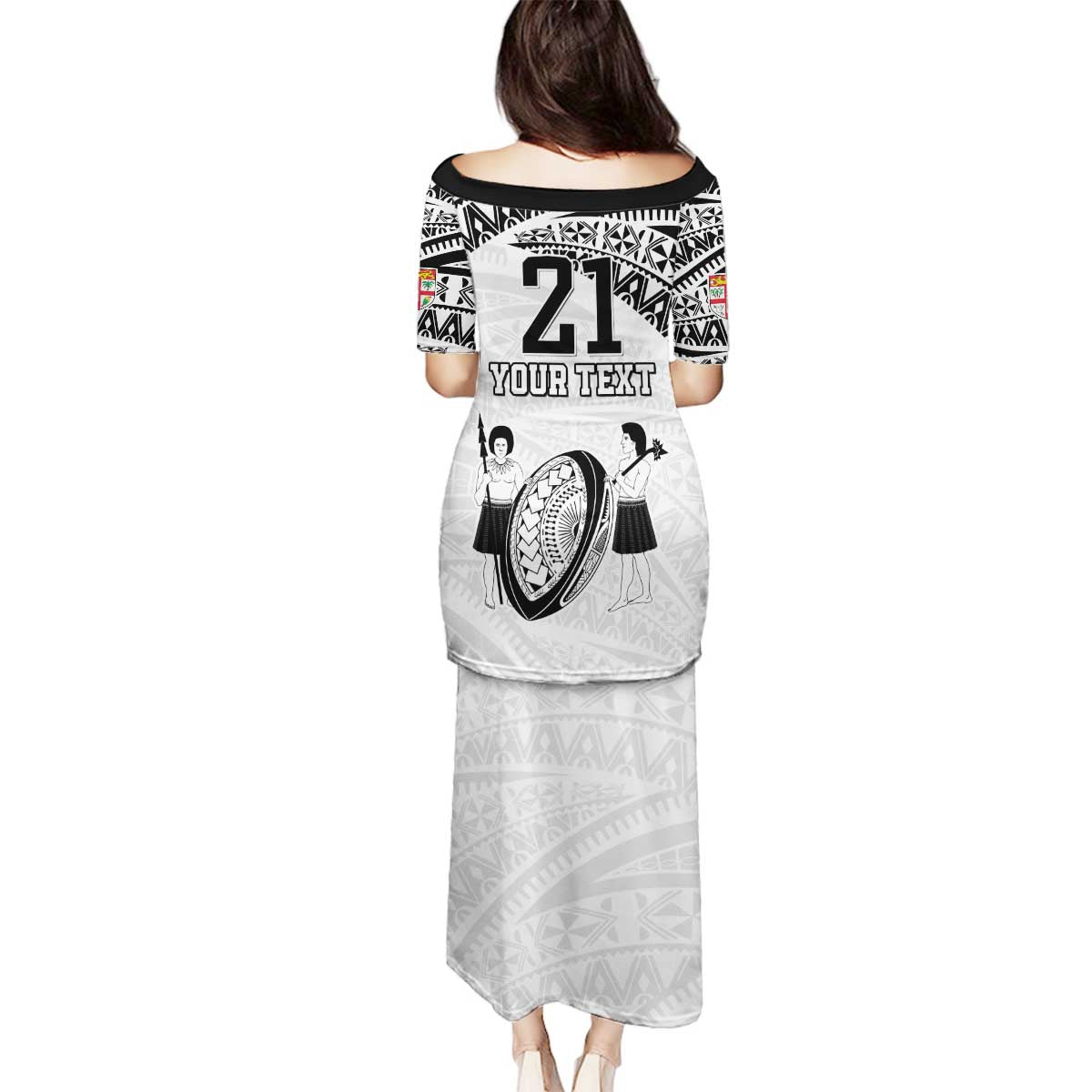 Custom Fiji Rugby Pacific Family Matching Puletasi and Hawaiian Shirt Polynesian Palm Tattoo