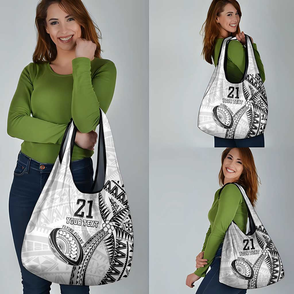 Custom Fiji Rugby Pacific Grocery Bag Polynesian Palm Tattoo