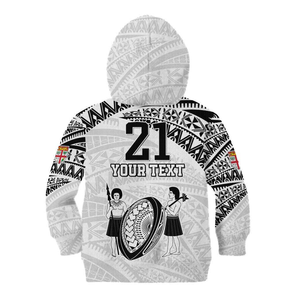 Custom Fiji Rugby Pacific Kid Hoodie Polynesian Palm Tattoo