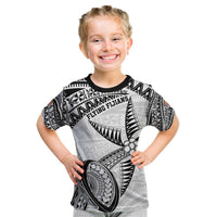 Custom Fiji Rugby Pacific Kid T Shirt Polynesian Palm Tattoo LT9 White - Polynesian Pride