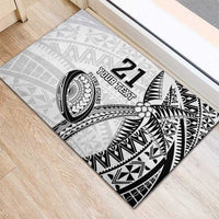 Custom Fiji Rugby Pacific Rubber Doormat Polynesian Palm Tattoo LT9 - Polynesian Pride