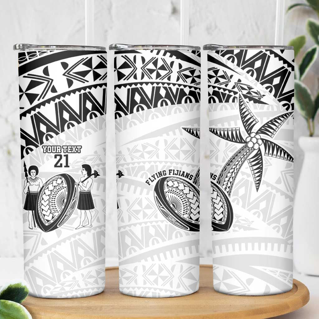 Custom Fiji Rugby Pacific Skinny Tumbler Polynesian Palm Tattoo