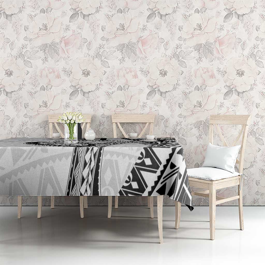 Custom Fiji Rugby Pacific Tablecloth Polynesian Palm Tattoo