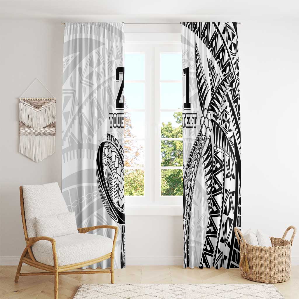 Custom Fiji Rugby Pacific Window Curtain Polynesian Palm Tattoo
