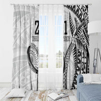 Custom Fiji Rugby Pacific Window Curtain Polynesian Palm Tattoo