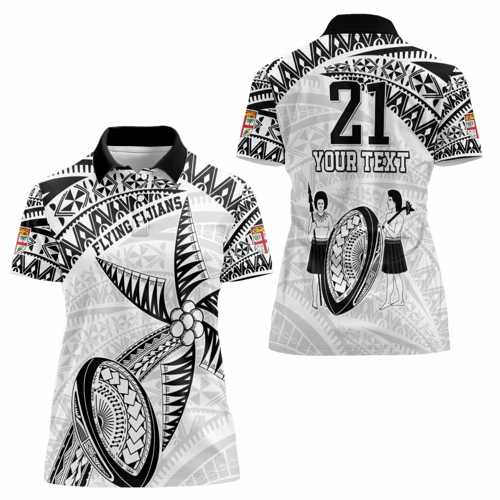 Custom Fiji Rugby Pacific Women Polo Shirt Polynesian Palm Tattoo LT9 - Polynesian Pride