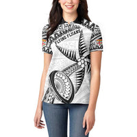 Custom Fiji Rugby Pacific Women Polo Shirt Polynesian Palm Tattoo LT9 - Polynesian Pride